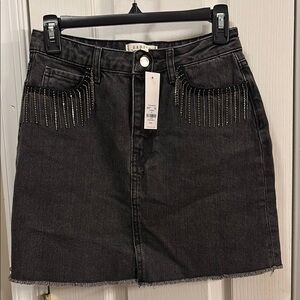 NWT Harper Heritage Black Denim Skirt with Embellishments size small